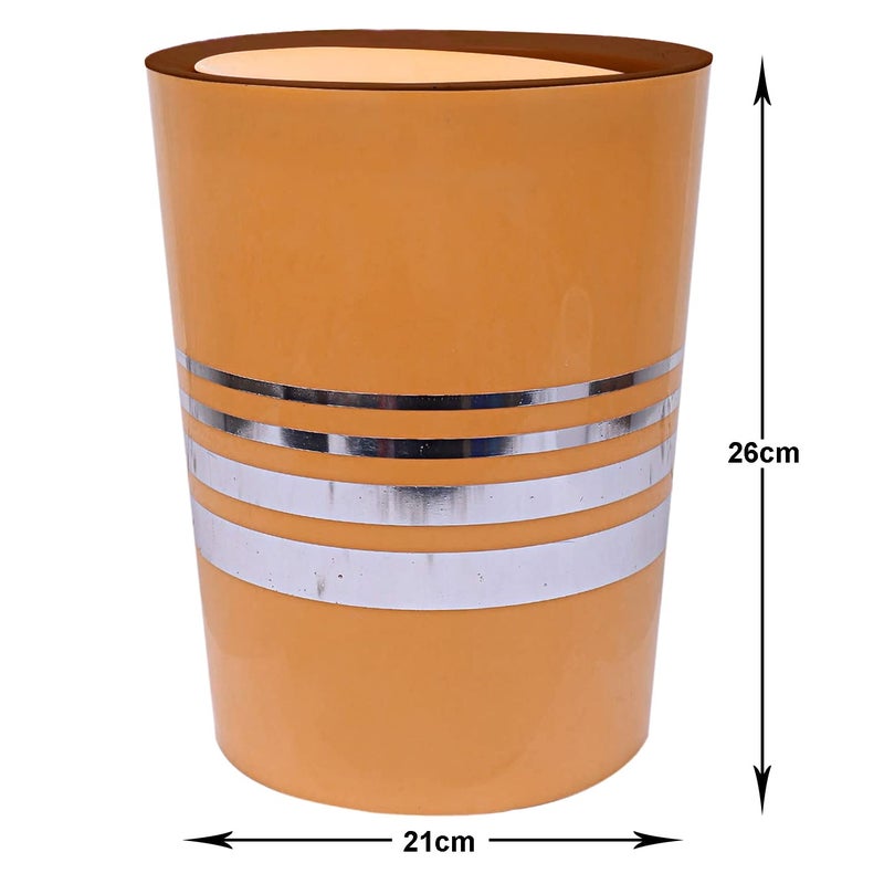 Kuber Industries Kuber Industries Plastic DustbinWastebin With Swing Lid 7 Liter Pack of 2 Red Yellow47KM0815  - Image 5