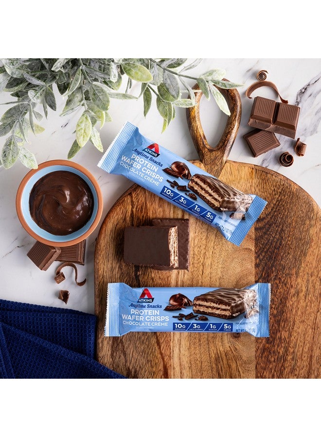 Atkins Chocolate Crème Protein Wafer Crisps, Protein Dessert, 4g Net Carb, 1g Sugar, High in Fiber, Keto Friendly, 5 Count
