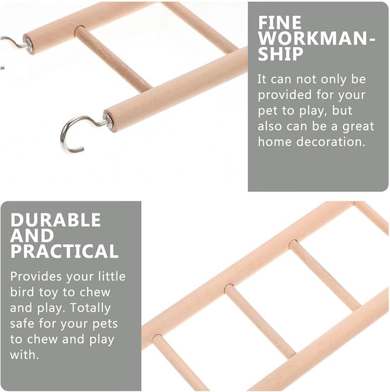 4Pcs Natural Wooden Parrot Ladders Bird Cage Chewable Climbing Toy for Parakeets Cockatoos Lovebirds - Image 4
