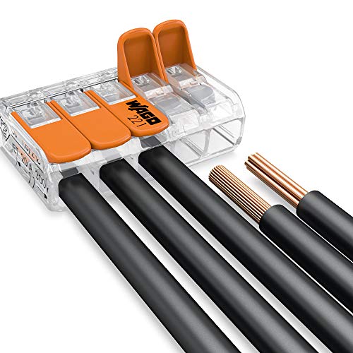 WAGO Connection Terminals 221-415 | 5 Conductors, up to 4 mm², Pack of 25, Compact Cable Connector with Levers for All Conductor Types Worldwide, Confirmed Application Safety - Image 4