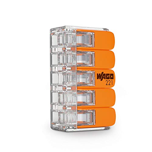 WAGO Connection Terminals 221-415 | 5 Conductors, up to 4 mm², Pack of 25, Compact Cable Connector with Levers for All Conductor Types Worldwide, Confirmed Application Safety - Image 3
