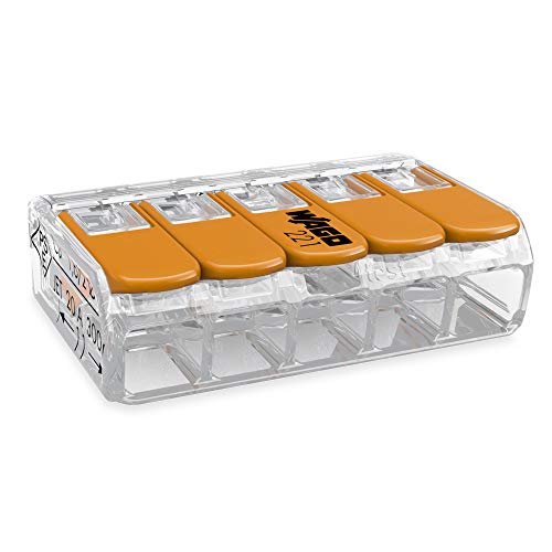 WAGO Connection Terminals 221-415 | 5 Conductors, up to 4 mm², Pack of 25, Compact Cable Connector with Levers for All Conductor Types Worldwide, Confirmed Application Safety - Image 2