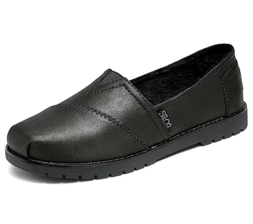 Skechers Women's Bobs Chill Lugs-Urban Spell Loafer, Black/Black, 7 - Image 4