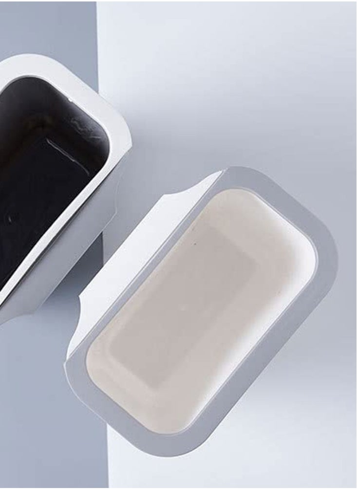 Perfii Hanging Trash Bin Kitchen Cabinet Door Hanging Storage Waste Bin Garbage Plastic Bag Holder Basket  - Image 2