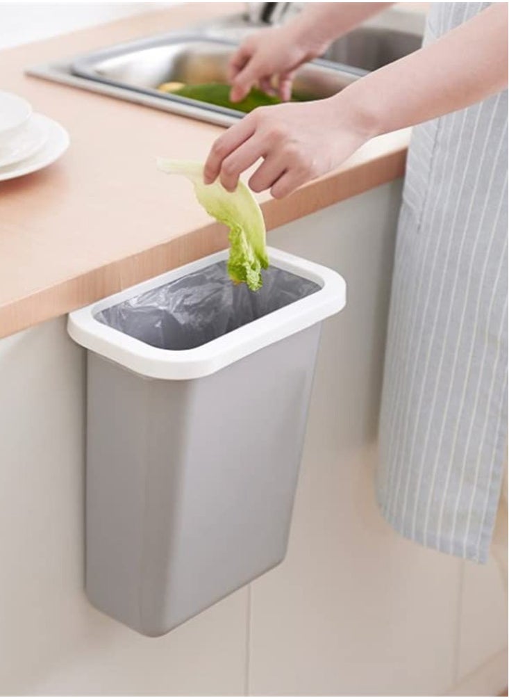 Perfii Hanging Trash Bin Kitchen Cabinet Door Hanging Storage Waste Bin Garbage Plastic Bag Holder Basket  - Image 5