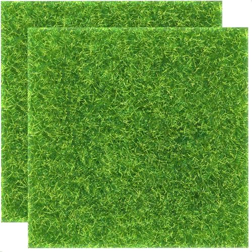 KAEZDD 2 Pieces of 12x12 Inches Fake Grass for Crafts - Artificial Grass - DIY Mini Garden Decor - Faux Turf Squares - Image 1