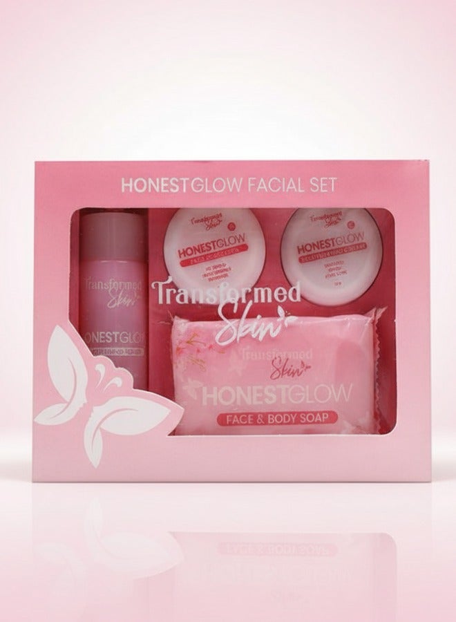 Transformed Skin Honest Glow Facial Set Brightening Cleansing Moisturizing Skin Care Set - Image 1