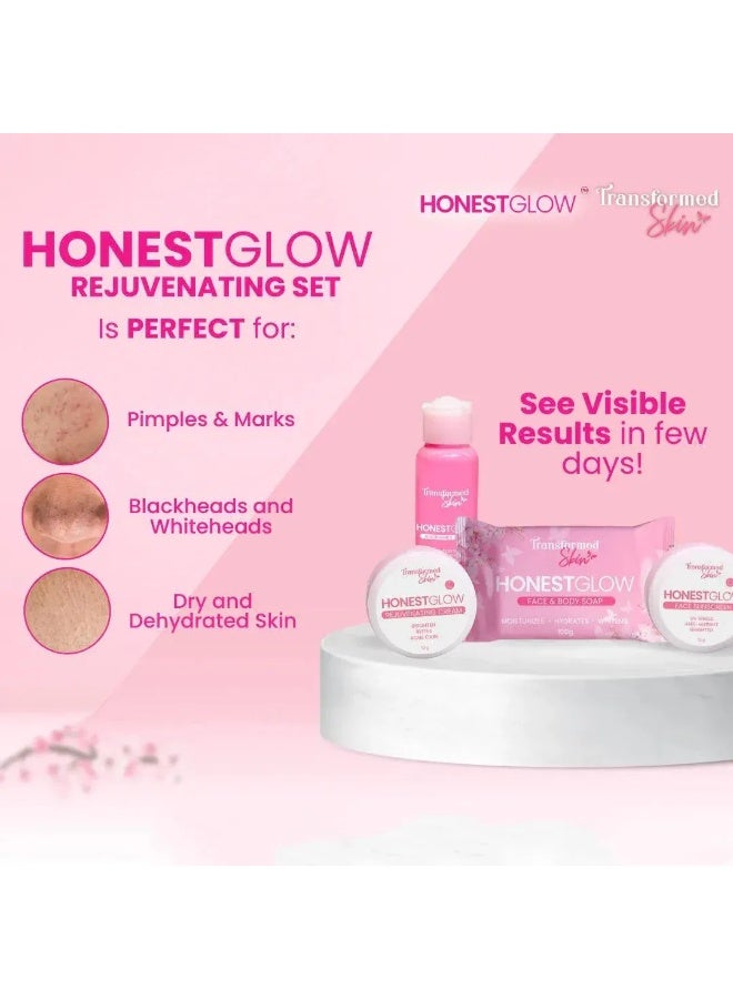 Transformed Skin Honest Glow Facial Set Brightening Cleansing Moisturizing Skin Care Set - Image 3
