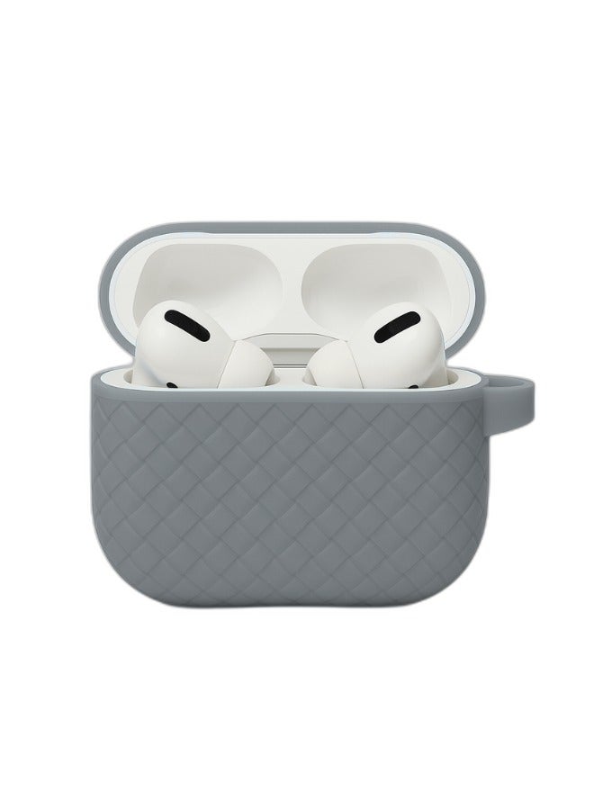 AirPods Pro Silicone Case with Stylish Ribbed Design - Grey  - Image 2
