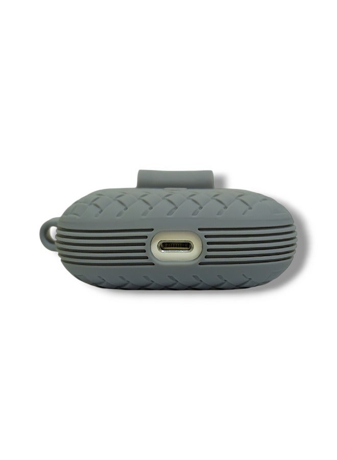 AirPods Pro Silicone Case with Stylish Ribbed Design - Grey  - Image 3