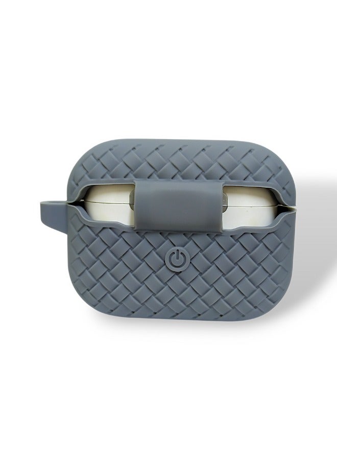 AirPods Pro Silicone Case with Stylish Ribbed Design - Grey  - Image 4