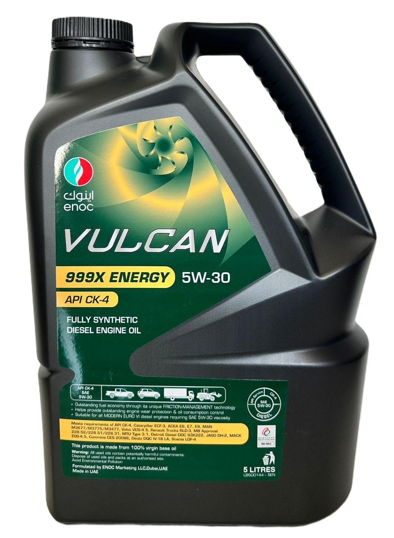 إنوك زيت محركات ديزل فولكان 999X Energy 5W-30 API:CK-4 سعة 5 لتر - Image 1