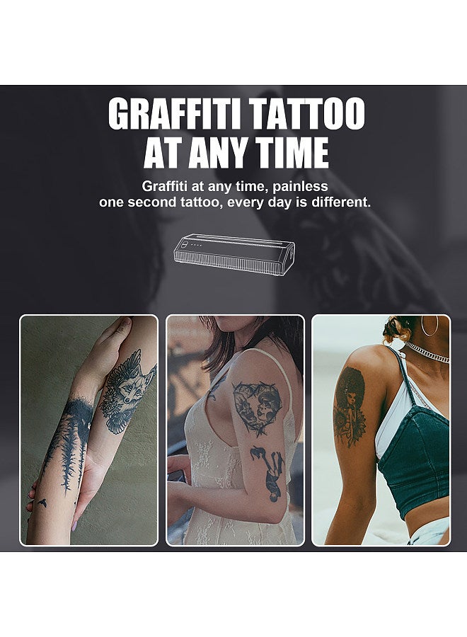 Tattoo Stencil Printer Machine with 10 Transfer Paper Thermal Printing Tattoo Pattern Copier 216mm/210mm Paper Size Smart APP Control Ideal for Artists Amateurs