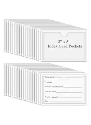 Self-Adhesive Index Card Pockets with Top Open for Loading, 20 Pack Clear Plastic Labels Holders for Organizing, Storage Bins, Library Card, Totes, Shelves, 3" x 5" Protecting Your Index Cards - pzsku/ZDE6B99CDCBCF9E43EAE0Z/45/_/1709689115/daa41dc4-b419-4b16-84c4-03e386e8e6eb