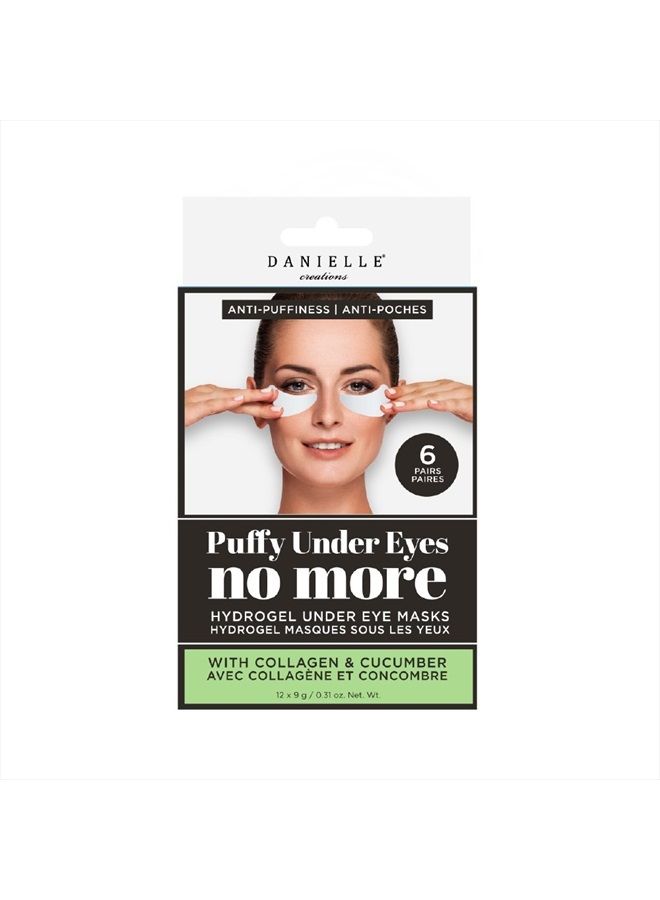 Danielle Puffiness No More Hydrogel Undereye Masks, 6 Pairs, Collagen & Cucumber, 6 Piece - Image 1