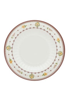 Narjis 12-Piece Melamine Deep Plate Set 15CM White/Maroon  - Image 3