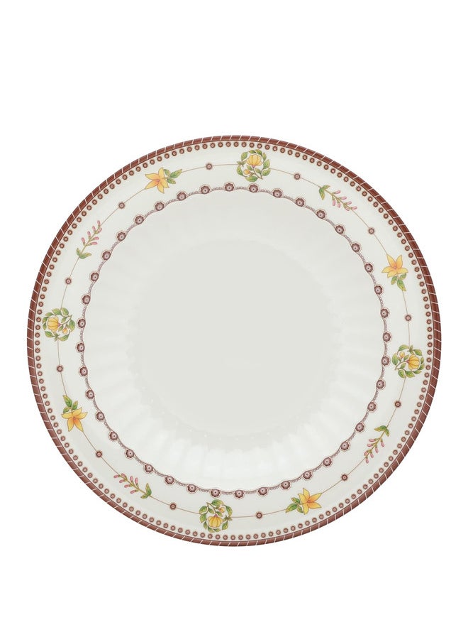 Narjis 12-Piece Melamine Deep Plate Set 15CM White/Maroon  - Image 3