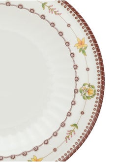 Narjis 12-Piece Melamine Deep Plate Set 15CM White/Maroon  - Image 5