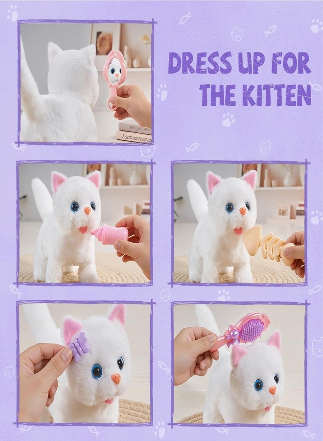 MEWOCHEE Cat Toys for Kids Girls 3 4 5 6 Year old, Interactive Toy Cat with Walking and Meowing, Electronic Robot Stuffed Cat, Pretend Play Toys for Toddler 3-5 6-8, Idea Birthday Gifts for 5 Year old Girls - Image 4