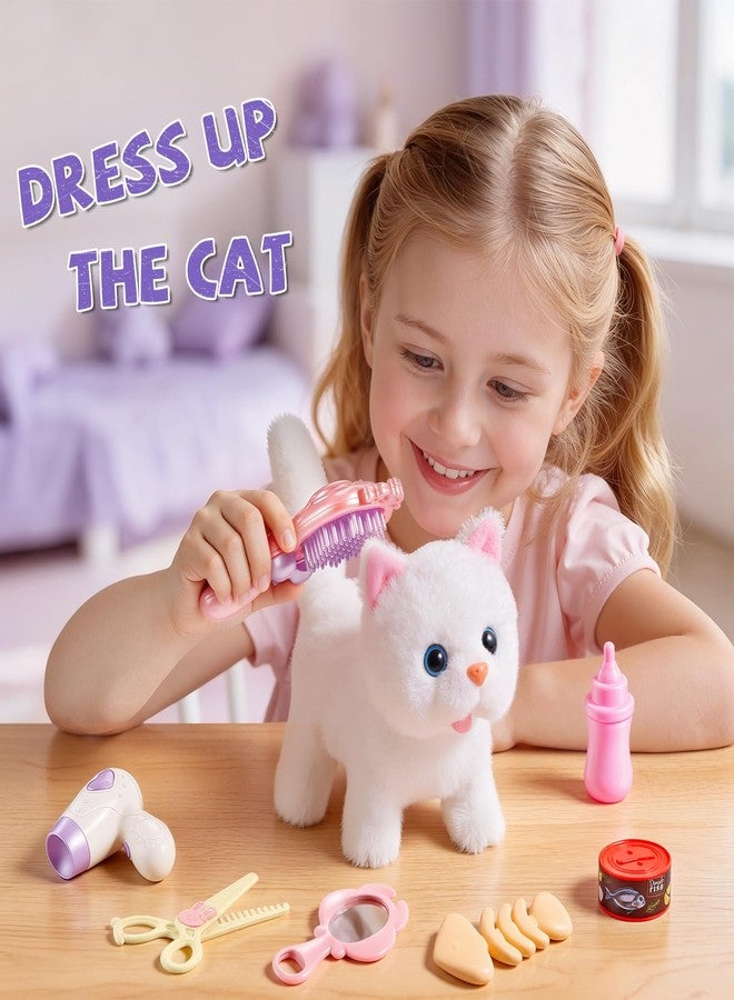 MEWOCHEE Cat Toys for Kids Girls 3 4 5 6 Year old, Interactive Toy Cat with Walking and Meowing, Electronic Robot Stuffed Cat, Pretend Play Toys for Toddler 3-5 6-8, Idea Birthday Gifts for 5 Year old Girls - Image 3