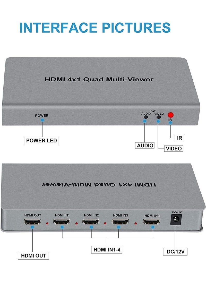 Tobo 4X1 HDMI Multi-Viewer – Real-Time Quad Screen Processor with Seamless Switching – Full HD 1080P & 3D Support – Ideal for Gaming, PC, DVD & More - Image 4