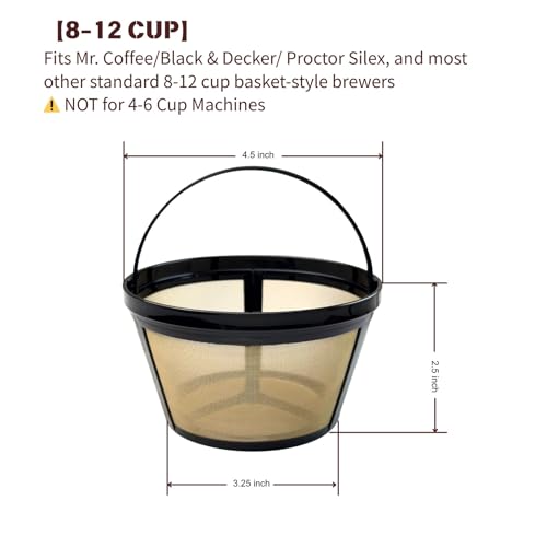 TRONMEI 8-12 Cup Reusable Coffee Filter - BPA Free, Eco-Friendly, Compatible with Mr. Coffee, Black+Decker & Most Standard 8-12 Cup Drip Coffee Makers (1-Pack) - Image 2