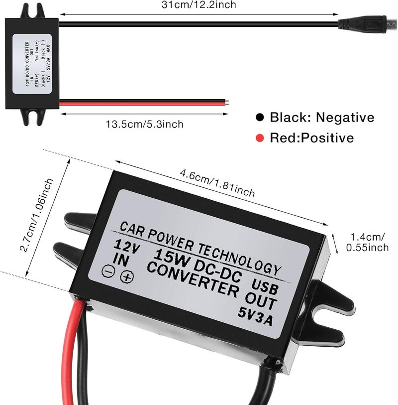 Weewooday DC-DC Buck Converter Module 12V to 5V Micro USB Power Adapter Compatible with Ring Alarm Keypad (3) - Image 3