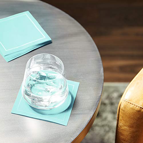 FIVE STAR NAPKINS Five Star Cocktail Napkins, 50 Luxury Cotton Disposable Cocktail Party Napkins, 4.5" x 4.5" for Home Bars, Game Nights, Beverages, Birthdays, Weddings & Holidays, Sea Glass - Image 2