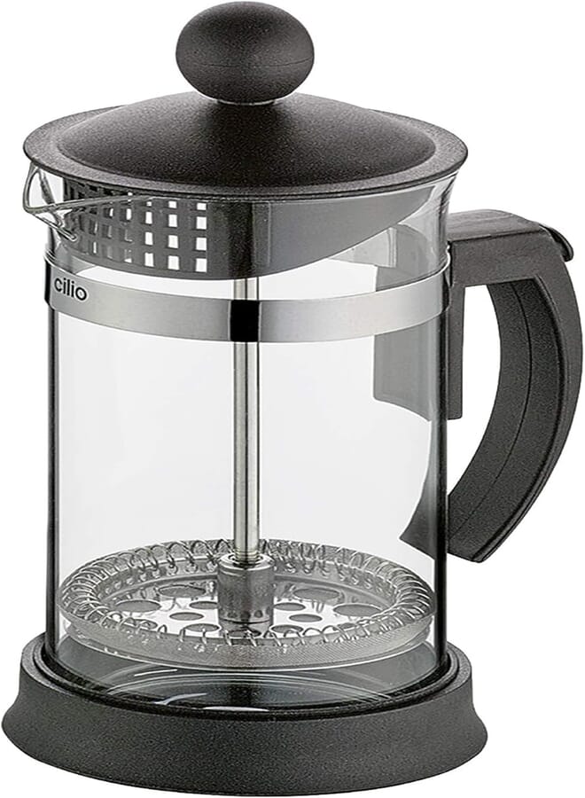 Cilio Mariella Glass French Press with Stainless Plunger and Filter System, 12-Ounce