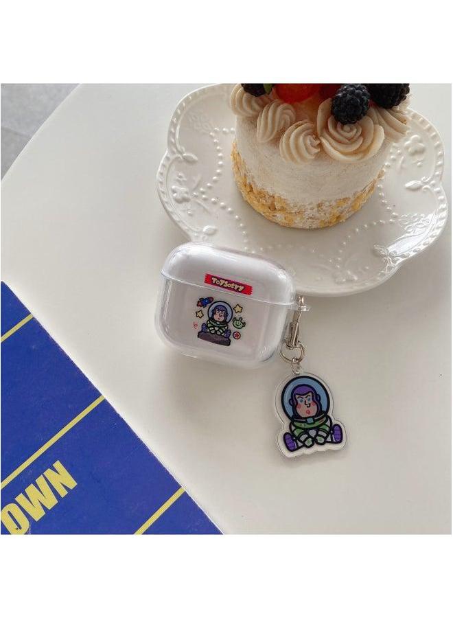 Cartoon Airpods3 Protective Case Cute Simple Suitable For Apple 1/2 Generation Earphone TPU Transparent Soft Case-Color:Puppy + Same Pendant-Model:i12 - Image 1