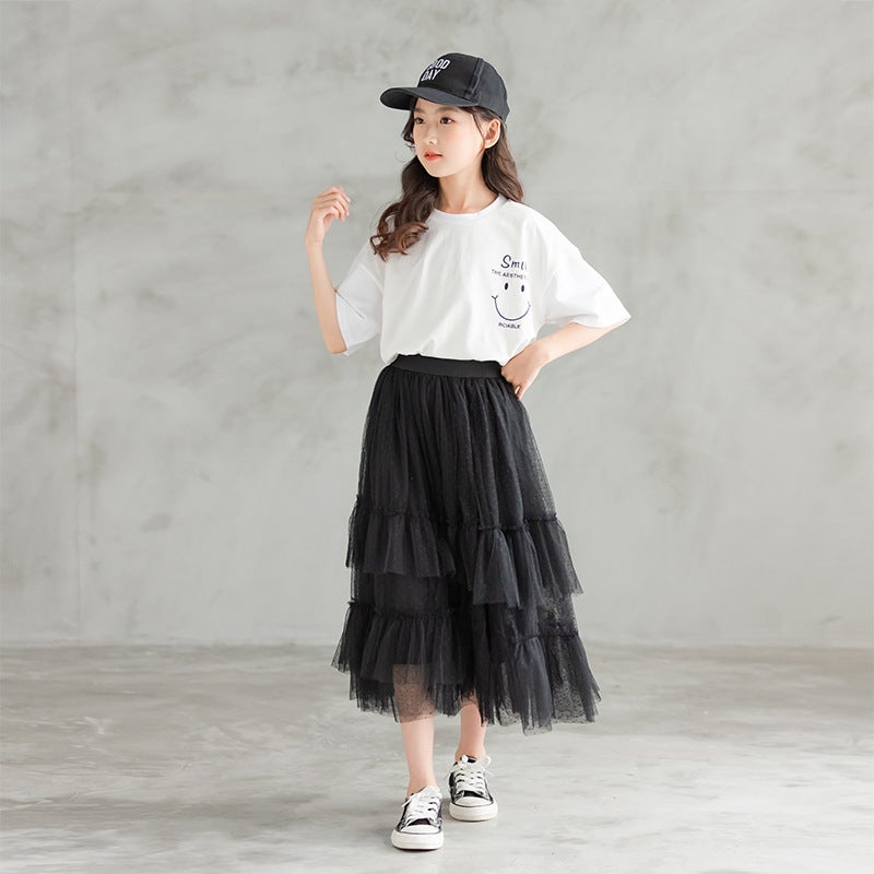 Children'S Mesh Skirt Large Children'S Princess Skirt New Korean Style Girl'S Skirt Three-Layer Yarn Short Skirt Mesh Skirt - Image 5