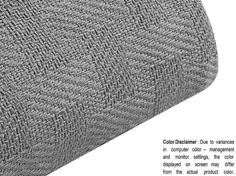 GLAMBURG 100% Cotton Breathable Bed Blanket Thermal Blankets Twin Size - Perfect for Layering Any Bed for All Season - Charcoal Grey - Image 2