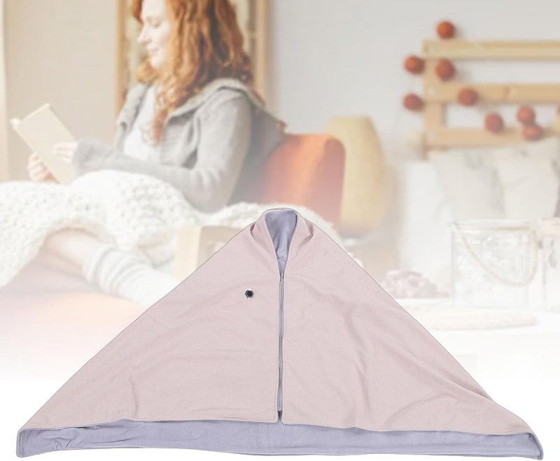 Electric Heated Blanket Shawl Lightweight Rapid Heating for Office Travel Creamy White - Image 3