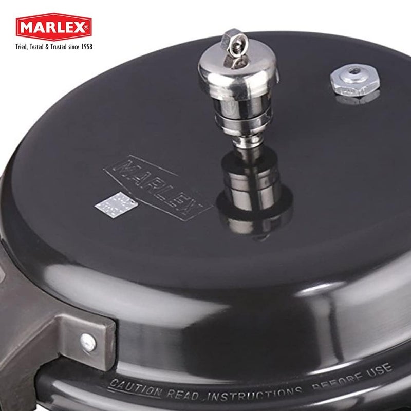 Marlex Regular Premium 16 Liter Pressure Cooker With Outer Lid Hard Anodized Aluminium Pressure Cooker Black For Healthy Cooking 5 Year Warranty - Image 4