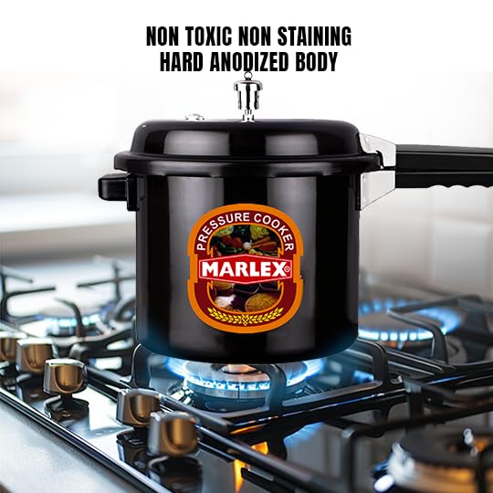 Marlex Regular Premium 16 Liter Pressure Cooker With Outer Lid Hard Anodized Aluminium Pressure Cooker Black For Healthy Cooking 5 Year Warranty - Image 5