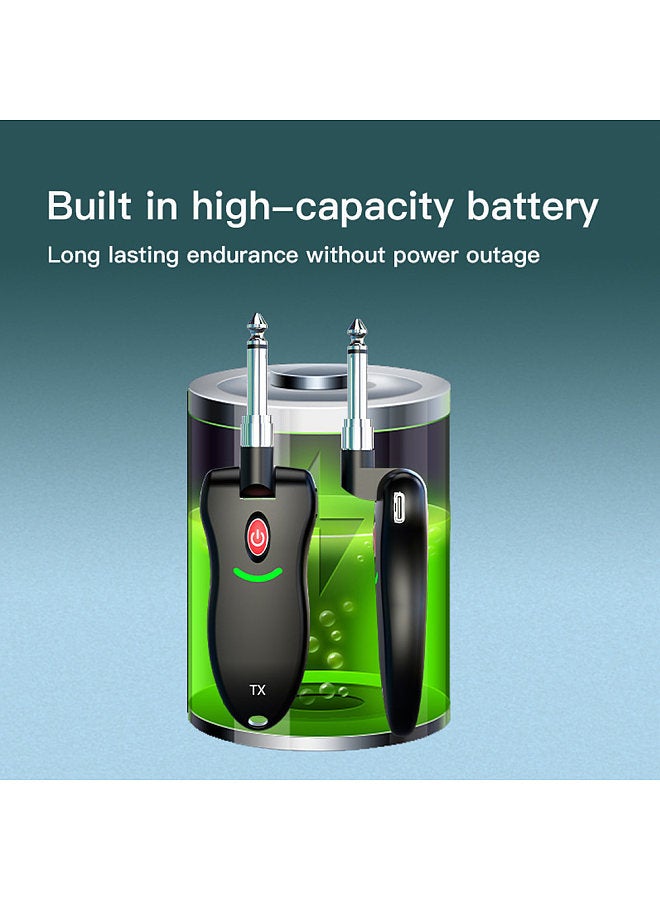 2.4G Wireless Guitar System Rechargeable Guitar Transmitter Receiver Set UHF - Image 4