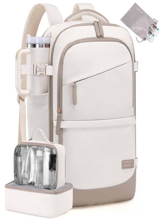 LOVEVOOK Travel Backpack For Women，4Pcs, Beige-dark Khaki, 18 Inch-4Pcs - Image 1