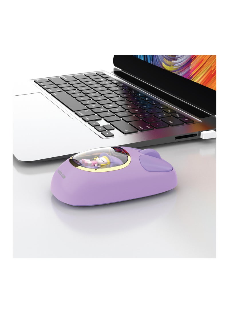 GREEN LION Moosh Wireless Mouse 1200 DPI / 3 Button Function / Connect 3 Devices / 10m Range- Purple  - Image 3