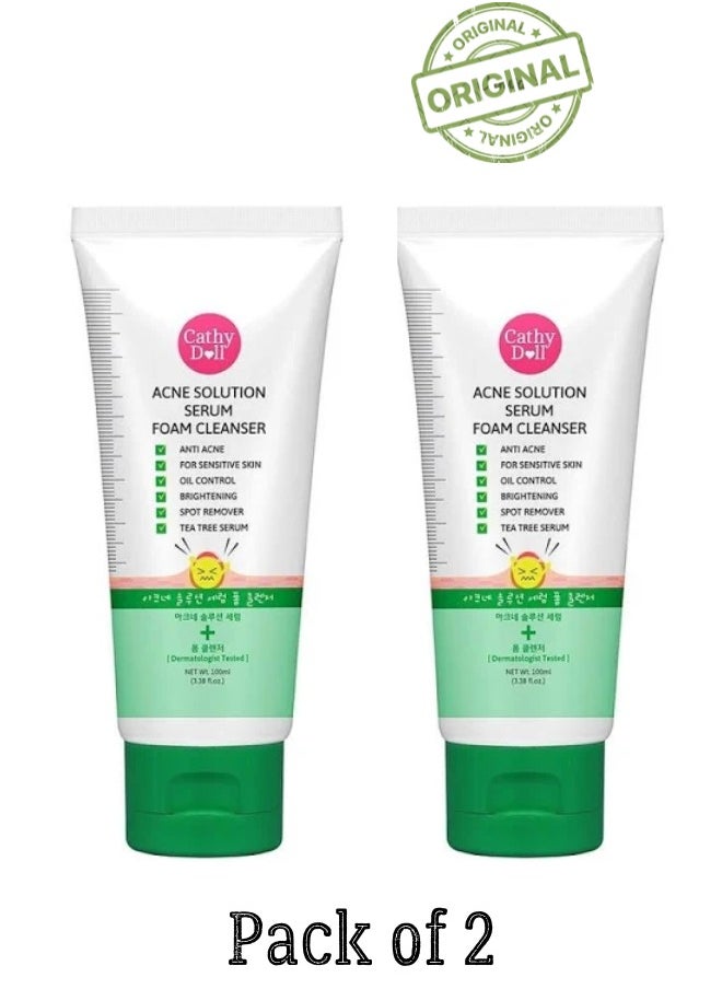 Cathy Doll Cathy Doll Acne Solution Serum Foam Cleanser 100ml Pack of 2 