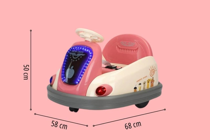 ALBADER Electric Bumper Car for Kids 6V with Remote Control, Light and Sound Effects, Safe Ride-On Vehicle for Ages 3-7 (Red) - Image 3