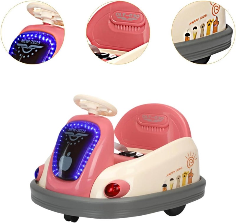 ALBADER Electric Bumper Car for Kids 6V with Remote Control, Light and Sound Effects, Safe Ride-On Vehicle for Ages 3-7 (Red) - Image 2