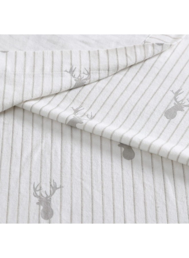 Eddie Bauer - Flannel Sheets Full Size, Anti-Pilling & Wrinkle Resistant Cotton, Touchably Soft for All-Season Comfort - Bed Sheets with Matching Pillowcases & Fitted Sheet (Deer Lodge Beige) - Image 5