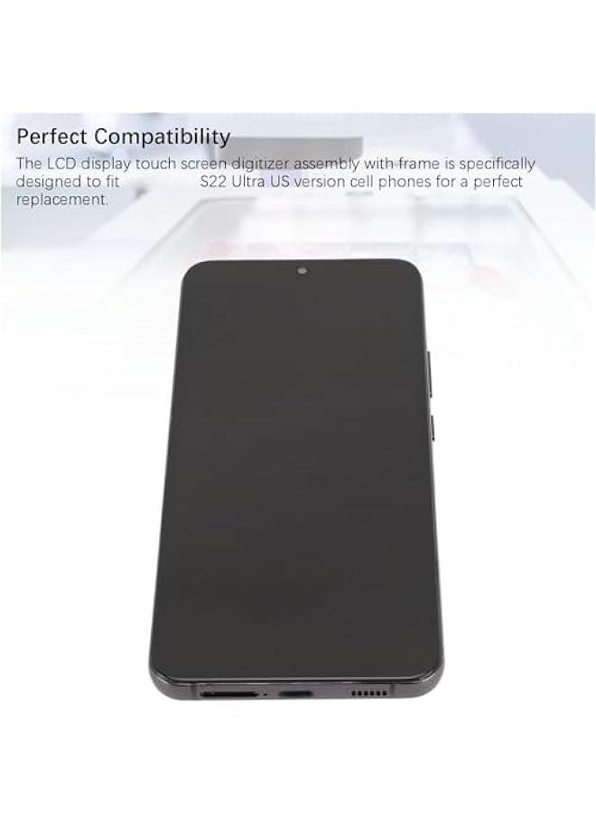 Generic - for Galaxy S22 Ultra Screen Replacement, TFT LCD Display Digitizer Full Assembly with Frame, Phone Screen Replacement Set with Repair Tools - Image 1