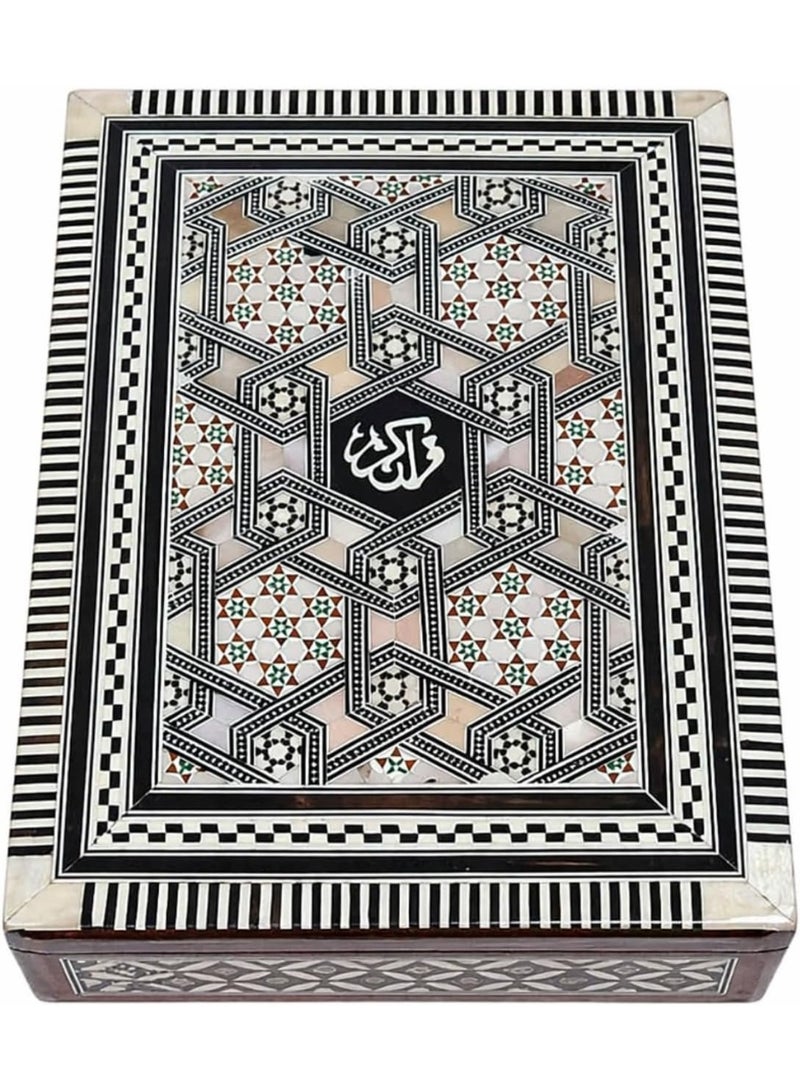 علبة حفظ المصحف خشبية شكل صدف حجم وسط - Image 2