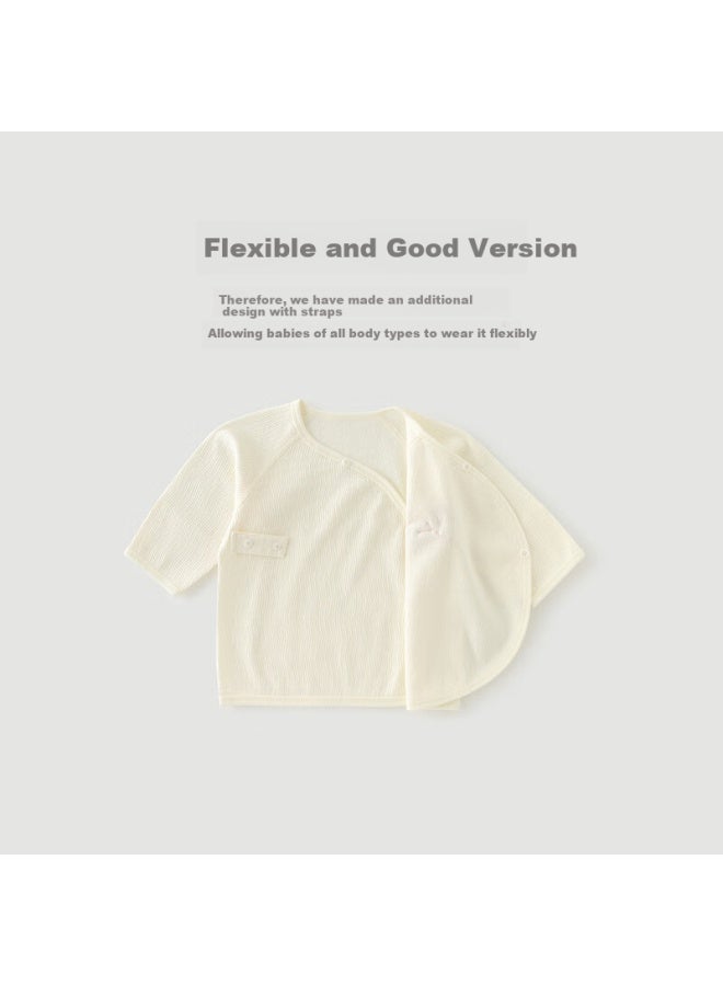 Good bear Cute Bear Newborn Long Sleeve Tie-up Top Spring And Autumn Infant Monk Clothes Boneless Pure Cotton Baby Delivery Room - Image 1