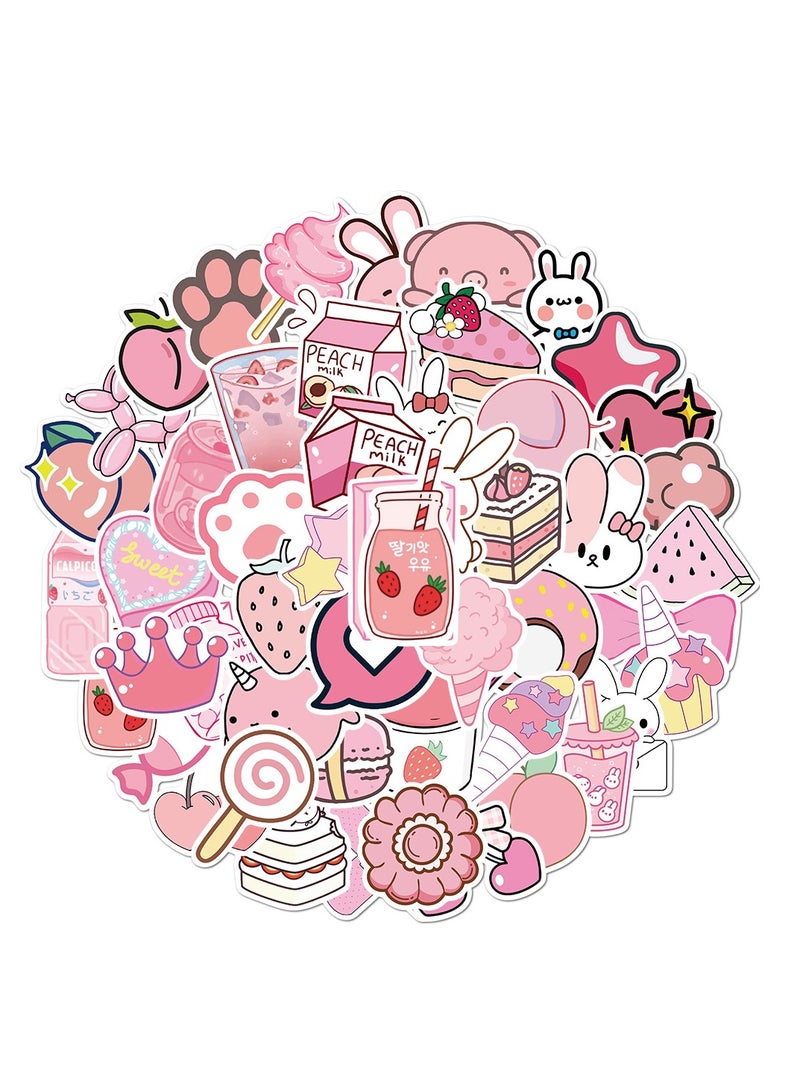 Rabbit Stickers Girls Pink, Gift for Children Teens Adults Kids, Waterproof Cute Cartoon Stickers Scrapbook Water Bottle Vsco Laptop Skateboard Journal Bicycle DIY Decals (Rabbit Stickers 1) - Image 1
