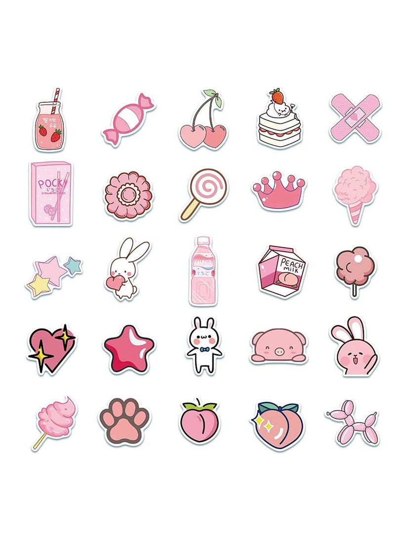 Rabbit Stickers Girls Pink, Gift for Children Teens Adults Kids, Waterproof Cute Cartoon Stickers Scrapbook Water Bottle Vsco Laptop Skateboard Journal Bicycle DIY Decals (Rabbit Stickers 1) - Image 2