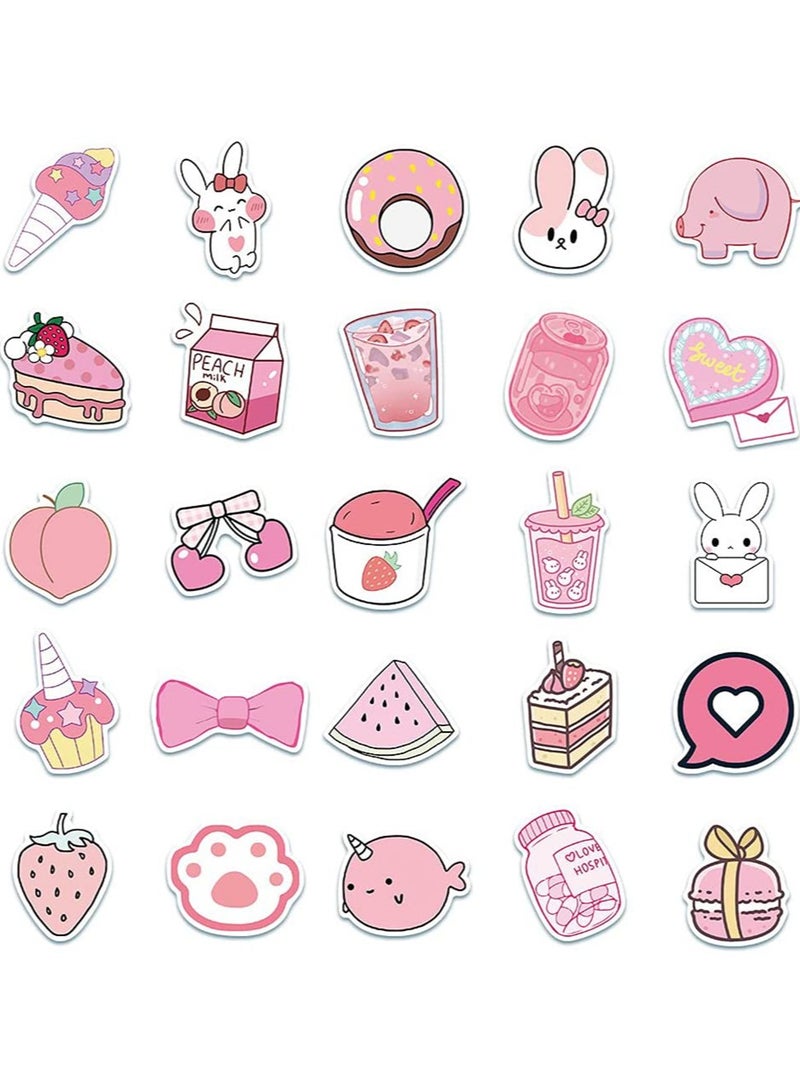 Rabbit Stickers Girls Pink, Gift for Children Teens Adults Kids, Waterproof Cute Cartoon Stickers Scrapbook Water Bottle Vsco Laptop Skateboard Journal Bicycle DIY Decals (Rabbit Stickers 1) - Image 3