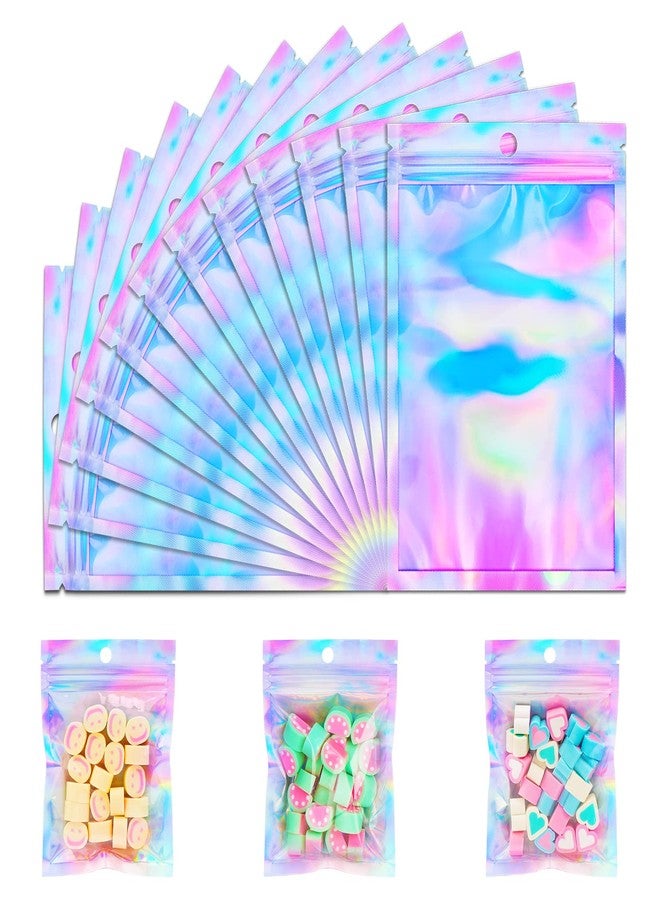 ANZNKU 150 Pack Holographic Bags 5 x 7 Inches, Resealable Smell Proof Bags Packaging Bag for Small Business, Holographic Sealable Baggie Zip Pouch for Food Storage, Candy, Jewelry Selling - Image 1
