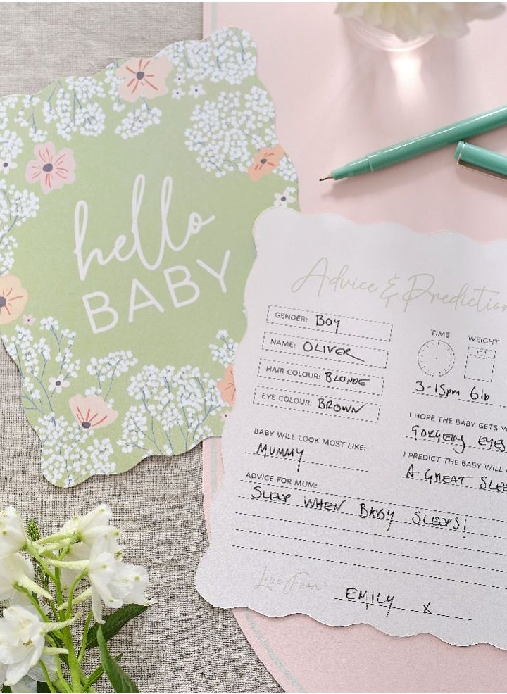 Ginger Ray Ginger Ray Floral Baby Advice Cards - Baby Shower Activity  - Image 3